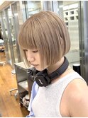 ミルクティーベージュ/ベージュカラー/ハイトーンボブ/銀座