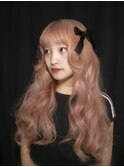 ペールピンク / ハイトーンロング / カーリースタイリング