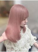 髪質改善メルティーピンクベージュ似合わせ小顔レイヤーカット