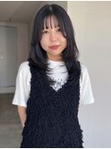 顔周りカット レイヤーカット 髪質改善 暗めカラー【天神大名】