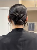 ピンクカラー 大人上品まとめ髪/ボブ風