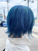 ステラ ヘア デザイン サロン(STELLA hair design salon)&nbsp;ボブレイヤーカット×アクアブルー 【由比藤】