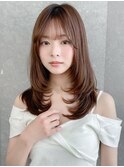 結べるレイヤーカット/グレージュブラウン/韓国/顔周り/川崎90