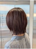丸みボブ × ナチュラルレイヤー