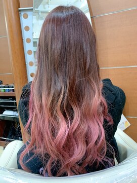アッシュ 二子玉川店(Ash) グラデーションカラー×パステルピンク