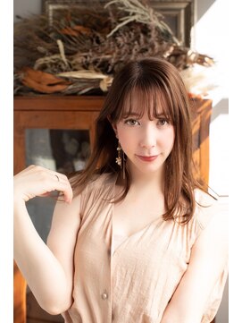 エラマ ヘアメゾン(elama hair maison) 【elama】大人セミロング+シースルーバング