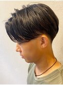 ba689アッシュブラックツーブロックマッシュコリアンスタイル