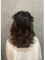 ハーフツイン ガーリー 巻きおろし ツインアレンジ ライブヘア