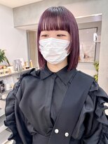 ヴェイン 渋谷(vain)&nbsp;ラベンダーカラー/きりっぱなしボブ/顔まわりカット