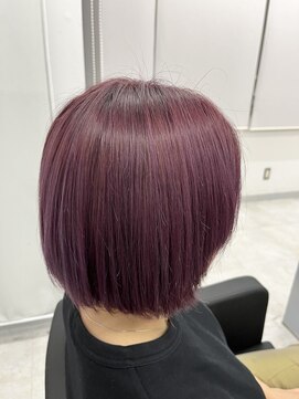 アオアクア バイ グルグル 小岩店(ao akua by GULGUL) ブリーチカラー☆カシスピンク×ボブスタイル