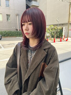 カフ(CAF) CAF松本/ウルフレイヤー/ボルドーカラー/心斎橋/大阪