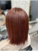 大人可愛い透明感立体感グレージュ×エアストレート