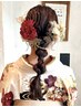 卒業式ヘアセット＆袴着付け　※電話にて受付　￥17600