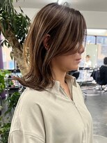 ネイロ バイ ジルブラン 葛西(NeiRo by JIL BLAN) レイヤーカット白髪ぼかしハイライトダブルカラーインナーカラー