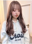 ミルクティーベージュ 顔周りカット ケアブリーチ 透明感