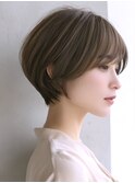 ☆ホワイトグレージュミニウルフデジタルパーマチェリーブラウン