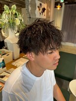 ホワイトストーン WHITE STONE ニュアンスマッシュ×ウェットツイスト風