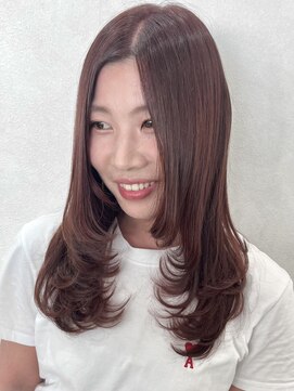 ベルヘアーデザイン 堺東(Belle hair Design) 韓国風顔周りレイヤーカットオリーブグレージュ堺東20代30代40代