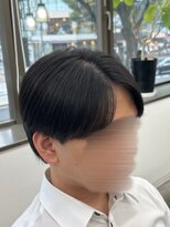 フイ 新宿3丁目(Hui)&nbsp;フェザーパーマ/グレーブルーカラー／刈り上げショートパンク