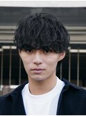 原宿メンズパーマシャドウパーマシースルーマッシュウルフゆるめ
