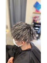 MEN'S Lia メンズ 八尾 パーマ 【メンズ リア】 ホワイトメッシュ×パイルツイスト