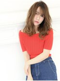 抜け感くびれミディレイヤーアッシュベージュモーブカラー
