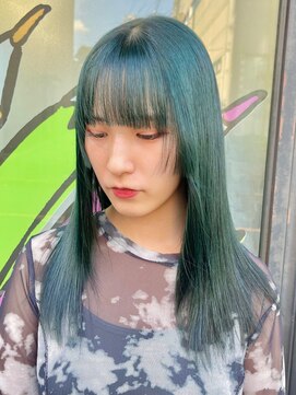 マックス フォー ヘアー(MAX FOR HAIR) 【デザインカラー】モスグリーンカラー×ロングウルフ◎