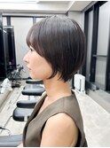 20代30代40代/アッシュブラック/黒髪/くびれショート/表参道