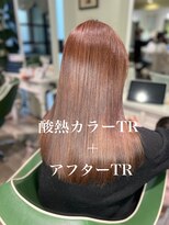 アルル 銀座(alulu)&nbsp;酸熱カラートリートメント☆グレージュカラー☆ロングヘア