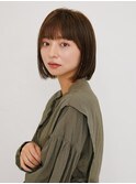 マロンベージュ/Aラインボブ/かきあげ/インナーカラー[新宿駅]