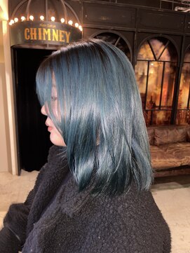 ノラ ヘアーサロン(NORA HAIR SALON) 【akane】ケアブリーチモスグリーンブルーグリーン