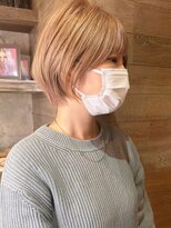 トレヘアー 京都 烏丸(tRe hair)&nbsp;ミニウルフ　ショート/ハイライトカラー　ホワイトベージュ