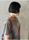 ミニボブ切りっぱなしコンパクトボブダークカラー袋町