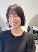 外ハネボブ秋色顔周り