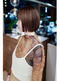 くすみベージュボブ