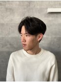 20代30代40代サーフカールブルーブラックフェザーパーマ