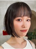 20代30代大人可愛い小顔ボブ前下がりショート春カラー夏カラー