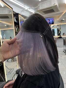 ラピス 渋谷本店(Lapis) インナーカラー/ホワイトパープル/レイヤーカット/髪質改善