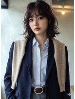 ノラ シブヤ(NORA) 小顔ミディアムパーマミディアムデジタルパーマボブパーマ前髪