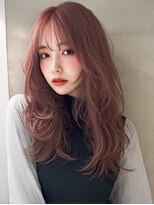 レア 新越谷(LEA) 韓国風ウェーブレイヤー × カシスブラウン