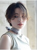 大人かわいい/エッジショート/丸みショート/無造作/小顔マッシュ