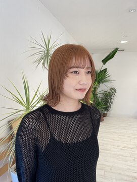 サミット アメ(SUMMIT ame.) reina:ブリーチなしのダブルカラー　Orangeベージュ