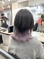 アジールヘア 赤羽駅南口店(agir hair)&nbsp;赤羽ブリーチインナーカラーパープルグレージュウルフ赤羽