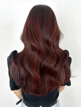 アルバム 池袋(ALBUM) アプリコットレッド_レイヤーロング前髪パーマ_ba478011