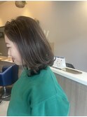 シェルグレージュカラー  ふんわりボブスタイル