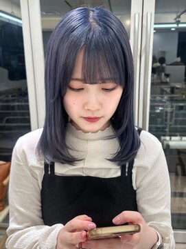 ガーデンヨコハマ(GARDEN YOKOHAMA) ブルーラベンダーセミロングイメチェンハイトーンブルージュ前髪