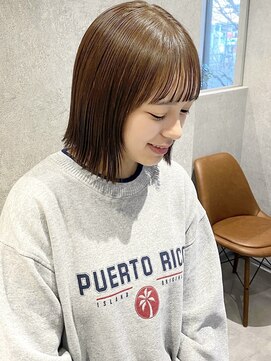 ラミエバイメルト 下北沢(lamie by melt) 花田/ボブ/切りっぱなしボブ/オリーブグレージュ/下北沢/前髪