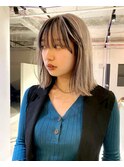 デザインカラーコントラストハイライト切りっぱなしボブ