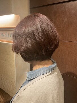 30代40代50代/エレガントショート/丸み/小顔/レッドブラウン