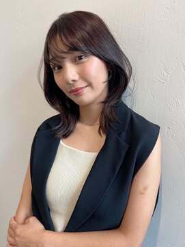 ログ 高松木太店(Log) ミディアムレイヤー/ブリーチなしダブルカラー/高松/髪質改善